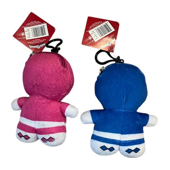 Power Rangers Pink & Blue Plush Clip-On Coin Pouch Set NWT - 2017 - Picture 2 of 3